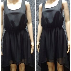 Mine Black high-low dress with bow detail size M.